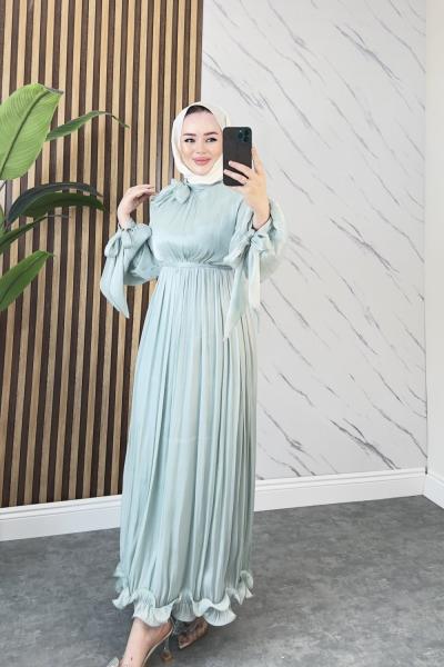 Bircan tesettür elbise  Mint Yeşili
