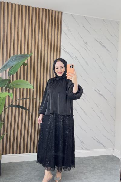 Meliha etekle takım Siyah