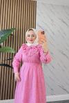 Tülay tesettür elbise  Pembe