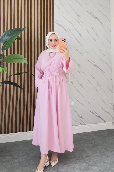 Simge tesettür elbise  Pembe