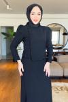 Dilek tesettür abiye elbise  Siyah