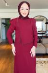 Dilek tesettür abiye elbise  Bordo