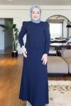 Dilek tesettür abiye elbise  Lacivert