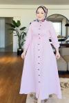 Mina tesettür elbise  Pembe