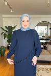 Handan elbise Lacivert
