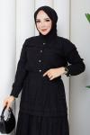 Melis tesettür etekli takım Siyah