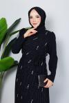 Funda tesettür abiye elbise Siyah