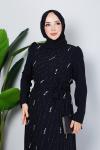 Funda tesettür abiye elbise Siyah