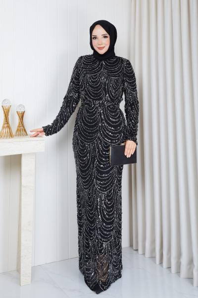 Hazal tesettür abiye  Siyah