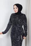 Hazal tesettür abiye  Siyah