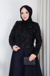 Zülal abiye tesettür takım Siyah