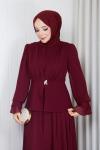 Hilal tesettür abiye  Bordo