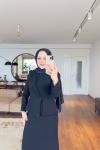 Saliha tesettür abiye elbise Siyah