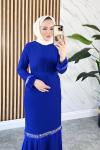 Ayşe elbise Saks Mavisi