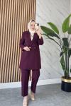 Beste ceketli takım Bordo
