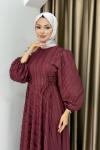 Mesia elbise Bordo