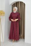 Mesia elbise Bordo