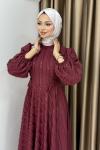 Mesia elbise Bordo