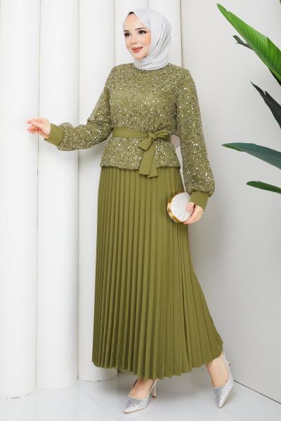 Suzan etekli takım Yeşil